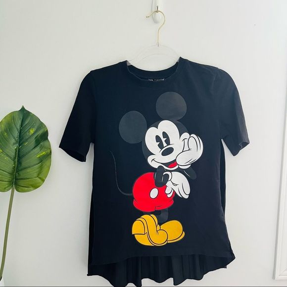 Zara Tops - ZARA X DISNEY | Mickey Mouse Short Sleeve Top With Velvet Back